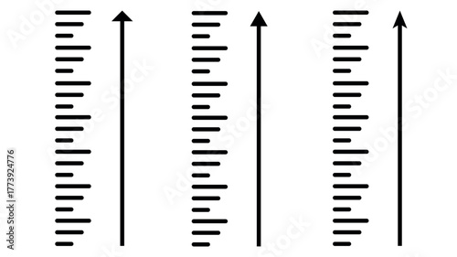 Adjustable height icon collection. Line vector sign, symbol for web and mobile. row height icon. Social distance measure flat sign design. Distance dimension symbol pictogram.
