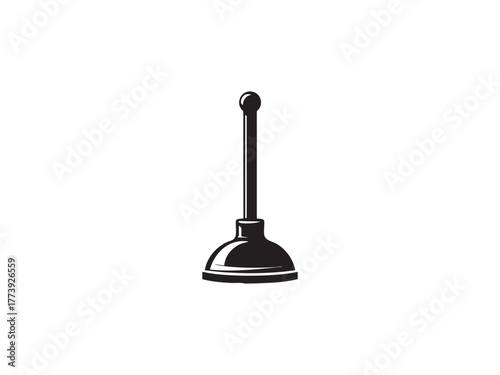 Glossy toilet plunger vector illustration modern plumbing repair equipment symbol sign