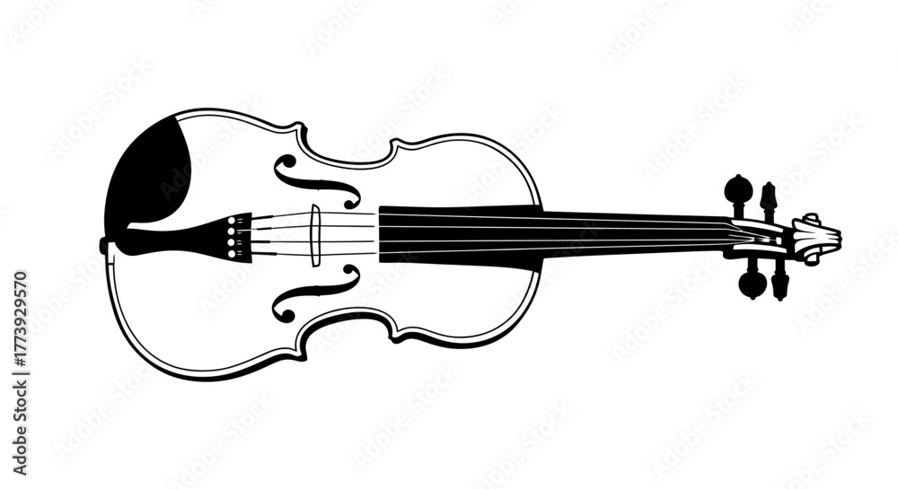 Obraz premium Violin, a stringed musical instrument element
