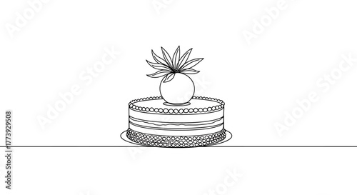 Elegant wedding cake with floral decoration