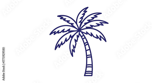 Palm tree, a tropical symbol of relaxation