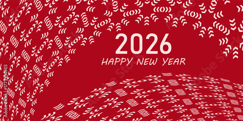 Christmas horizontal background with classic winter sweater design. Nordic knitted pattern with snowflakes and borders. Vector illustration.