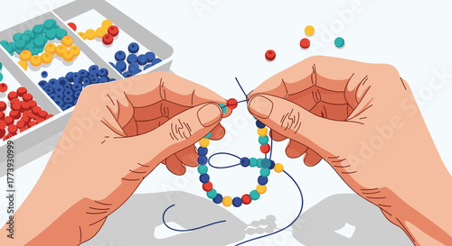 Crafting Colorful Beads: A Creative Bracelet Project.
