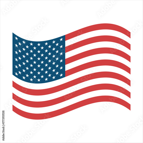 Waving american flag stars and stripes symbol of freedom and patriotism