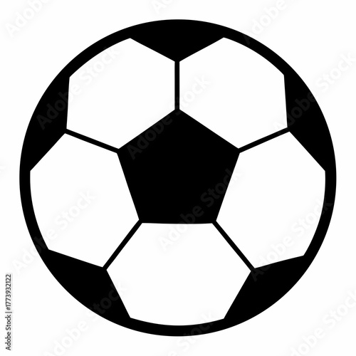 Black and White Soccer Ball Icon for Sports and Games