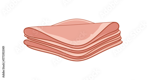 Stack of Ham Slices: Delicious and Ready to Eat.