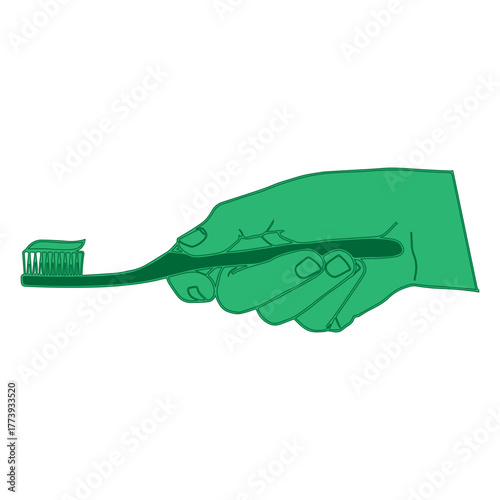 Hand Holding Toothbrush