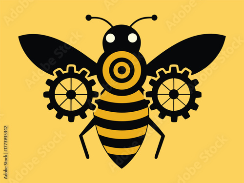 Steampunk bee with gears