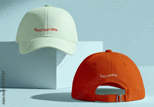 Stylish Baseball Caps Mockup