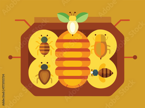 Honey production in the apiary