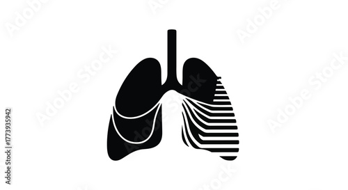 Stylized illustration of human lungs symbolizing respiration and health