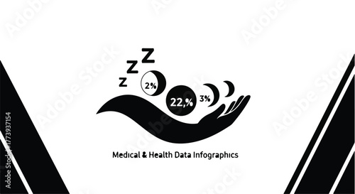 Hand cradling sleep data graphics representing rest and health insights