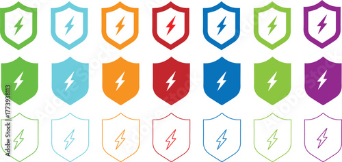 Bolt Icon, Energy and Lightning Power Symbol Vector.