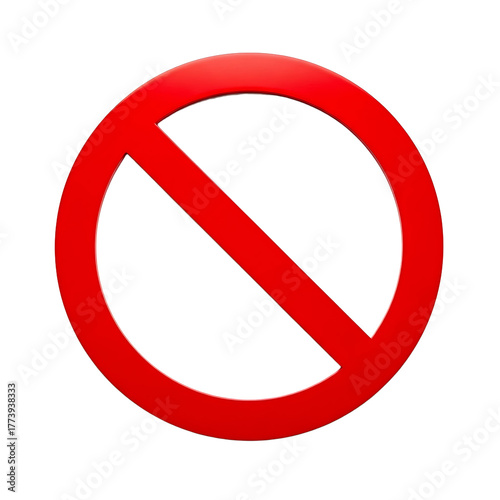 Free Download A bold three dimensional red prohibition sign with a diagonal line across a circle against a stark black background signifying a forbidden action or restriction - GFXLoad