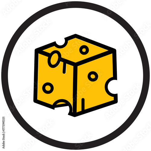 Simple Cheese Wedge Icon Illustration