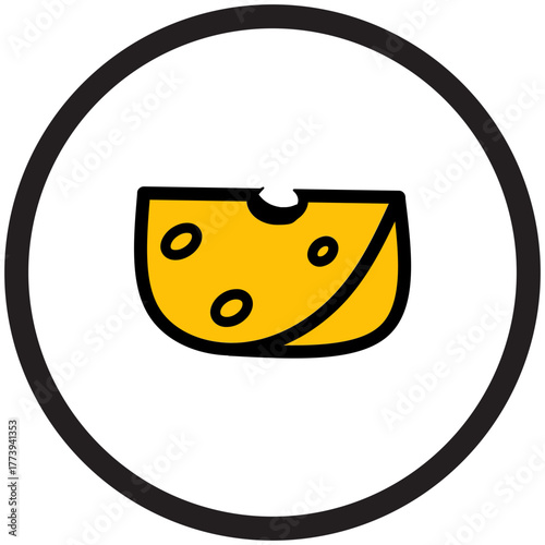 Simple Cheese Wedge Icon Illustration