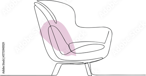 Minimalist armchair with pastel accent furniture interior