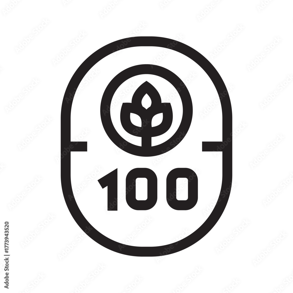 Fototapeta premium organic black line icon for digital and print projects.