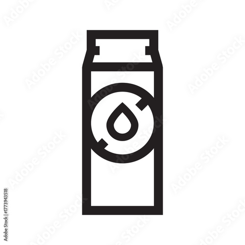 lactose free black line icon for digital and print projects.