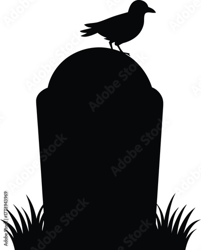 Tombstone with Bird Silhouette

