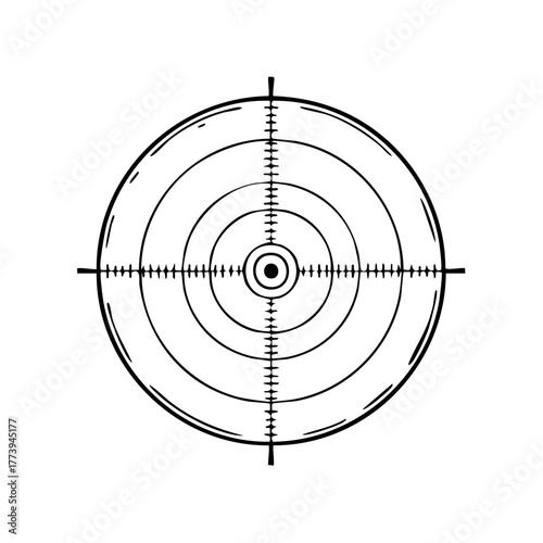 Crosshair Reticle Scope Target Aiming System Line Art