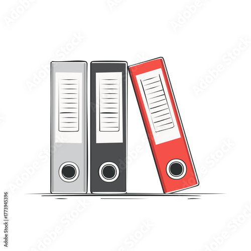 Three colorful ring binders stacked for organization and record keeping