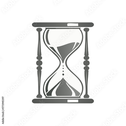 Vintage Hourglass Symbolizing Time Passing and Transience with Flowing Sand