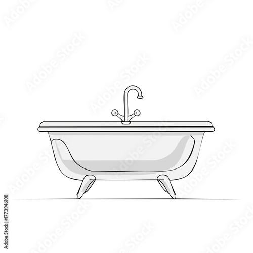 Classic Clawfoot Bathtub with Faucet