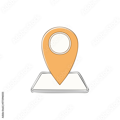 Simple hand drawn map location pin pointer icon for GPS navigation and finding places