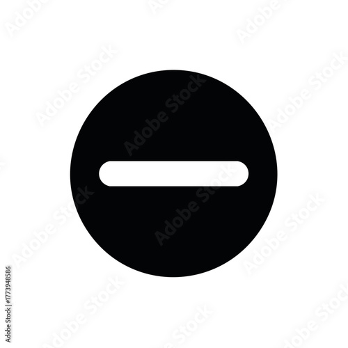 Minus Sign within a Black Circle Shape Simple Subtraction Symbol