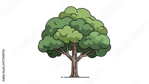 Cartoon Tree Illustration A Vibrant depiction of nature's beauty and serenity