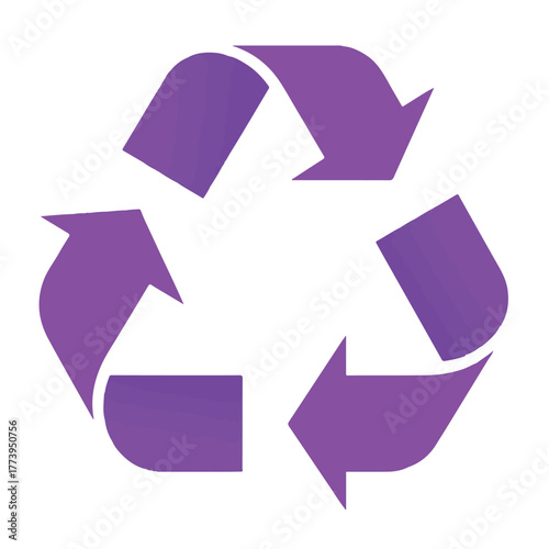 Purple recycling symbol, an international symbol used on recyclable materials