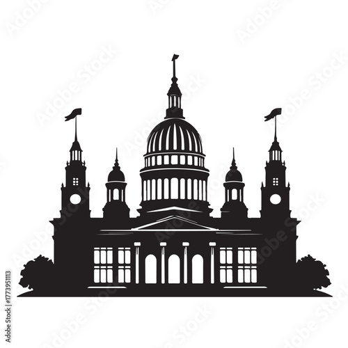 Silhouette illustration of the united states capitol building