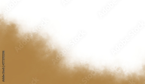 Bilde på lerret Golden brown cloud fading into white isolated on transparent background, creatin