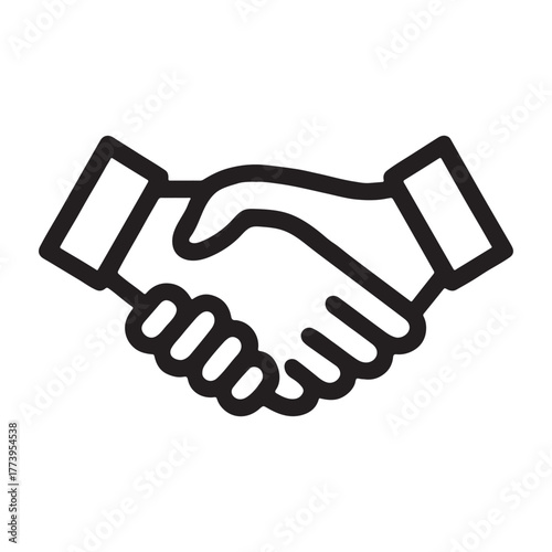 Partnership Icon: A minimalist icon symbolizes agreement, cooperation, and the strong bond of unity, perfect for representing business deals or collaborations.