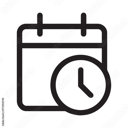 Scheduling Precision: A graphic icon of a calendar with a clock, symbolizing the synergy of time and planning. Capturing the essence of scheduling precision.