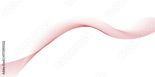 Fotografie abstract red wave line background, ed wave vector illustration with wavy lines a