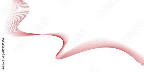Cuadro en lienzo abstract red wave line background, ed wave vector illustration with wavy lines a