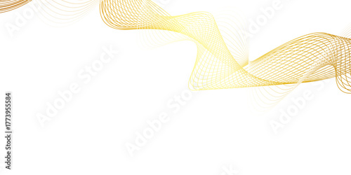 abstract gold wave line on white background, Luxury gold wave pattern on white background,  technology style vector background for branding,  premium wallpaper, minimal line illustration banner,