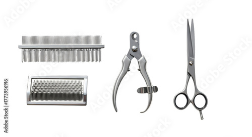 Grooming tools on a transparent background