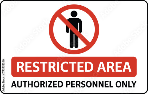 RESTRICTED AREA Authorized Personnel Only Sign