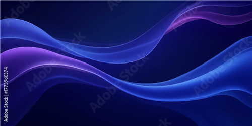 Abstract blue background with flowing wave lines, a digital motion design and smooth fractal texture illustration
