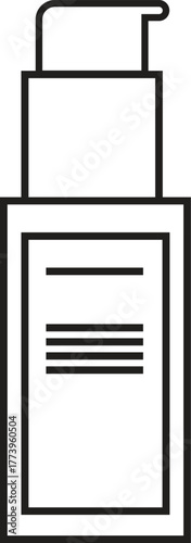 Cosmetic pump bottle icon for lotion or facial cleanser isolated on transparent background.