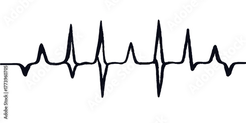 Heartbeat pulse wave vector illustration on an ECG line graph concept