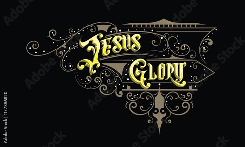 JESUS GLORY lettering custom style design