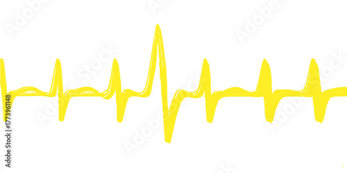 Vector illustration of an abstract heartbeat wave, showcasing a green ECG line on a monitor for medical health monitoring