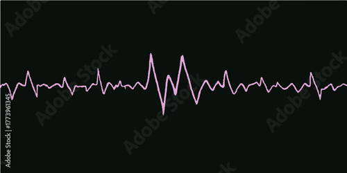 Cardiogram heartbeat line wave on a monitor graph showing pulse and health, an abstract illustration of life and cardiology