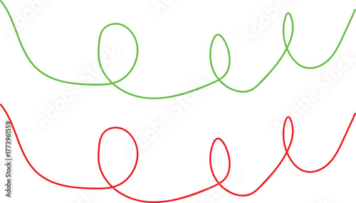 Abstract Swirls in Green and Red