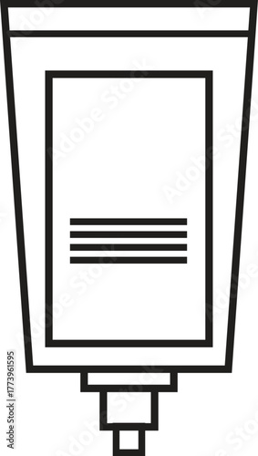 Cosmetic cream tube icon for skincare or lotion packaging isolated on transparent background.