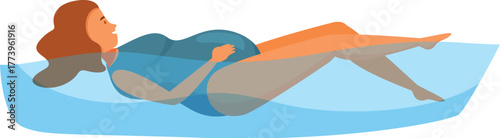 Pregnant woman enjoys the benefits of water exercises, promoting relaxation and well being during pregnancy